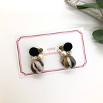 2ウェイ♡ベロアパールビジュー×ふわもこ毛糸ボール(ブラック)♡送料込み