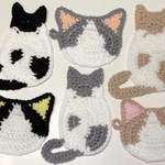 エコたわし　ぶち猫6枚セット　(背中&顔)