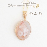 チェリーブロッサムアゲート＊冬桜＊女神巻き®︎ペンダントトップ（ワイヤーアクセサリー＊ワイヤーアートネックレス＊ワイヤーアートジュエリー天然石）