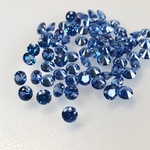 穴有り　5mm☆20個入り☆濃いブルー　青☆丸型☆合成キュービックジルコニア