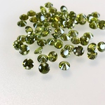 穴有り　5mm☆20個入り☆オリーブグリーン☆丸型☆合成キュービックジルコニア　再販