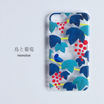 スマホケース　iPhone鳥と葡萄　クリア 【受注生産】