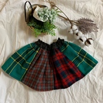 ベビー服 ☆ ウールのチェックスカート グリーン入り