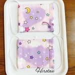 ハンドメイド  子供用ガーゼマスク (ゆめかわキラ星パープル柄) 2枚組