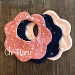 ＊ふんわり＊お花のリバーシブルスタイ＊＊ピンクドット×小花＊＊