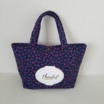 cherry  navy　オムツバッグ 　チャックポケット付