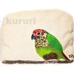 バライロビタイウロコインコ 手描きファスナーポーチ 鳥 3464