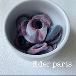 【2個】vintage    pink navy marble oval foop