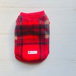 【秋冬】レッドチェックのフリースタンクトップ