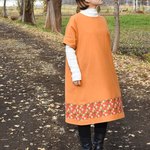 「カラフルモザイク」オリジナルテキスタイル。ポンチョ。М・Ｌ【受注製作】