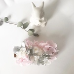 冬のくすみピンク　プリザーブドフラワーのヘアクリップ   ちょっと大きめ