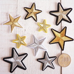 ♪9枚セット♪　アイロンワッペン 星 ほし スター　　金銀
