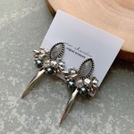 グレーストーン×シルバースティックピアス