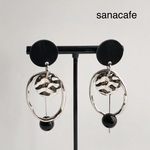新作🎶大人カッコイイモノトーンシルバーピアス/イヤリング変更可