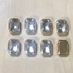 GOLD CLEAR BIJOU RECTANGLE CABOCHONS
