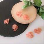 5pcs）オレンジ）花びらオーガンジーチャーム