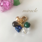 マラカイト＊スモーキークォーツ　天然石チャーム　CA031