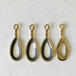 Grey Gold Flamed Drop Pendant Tops
