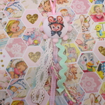 hana*ハンドメイド☆くるみボタンのオーナメント☆リボンバニーちゃん