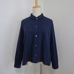 ピーチ起毛コットン　丸襟のブラウス
