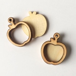 2個 りんごの木枠 レジンフレーム 国産 天然木 ウッドフレーム 124UV13A