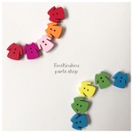 12.5㎜×13㎜ ウッドボタン ❤︎カラフルなワンピース ❤︎ 10pcs–364