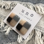 レトロブロックチェックピアス・イヤリング