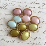 ■5カラー■10個入■18mm■ビンテージボタン (オーバル　ミックス)　 [1684-18] アクセサリーに!