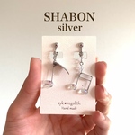 音符ピアス SHABON(オーロラカラー) シルバー
