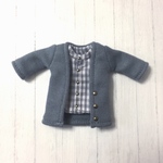 オビツ11サイズ服＊ロングカーディガン＊スタンドカラーシャツ2点セット