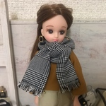 リカちゃん♡グレンチェック柄マフラー♡リアルクローズ♡ドール服