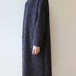 秋冬　ブークレーニットのシンプルワンピース　チャコールグレー　【サイズ展開あり】