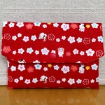 再々販　御朱印帳ケース　猫と梅