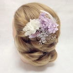 紫ヘッドドレス★ウエディング★ナチュラル★ガーデン★結婚式★花嫁★卒業式★ヘアアクセサリー★ヘッドパーツ★マタニティフォト★成人式
