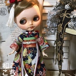 和ここち OHIKIZURI -白滝-ブライスドール 和装 振り袖 ネオブライス リカちゃん 小さな着物