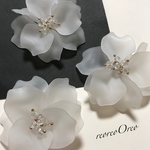BIG！Frosted Glass Flower bijou  White