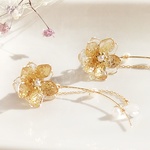＊氷の華＊2way　ゴールド　ピアス・イヤリング・アレルギー対応　クリスマス