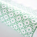 【送料無料】多用途な刺し子ふきん　十字花刺し＜青竹/太口＞