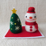 クリスマス飾り　雪だるまとツリー