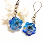 508-21　ルチルクォーツのオルゴナイトストラップ　花*青