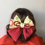 和装髪飾り 着物髪飾り 卒業式 成人式 振袖 袴 えんじリボン