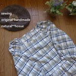 SALE*(M)薄起毛ブルーチェックチュニック