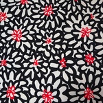 10番キャンバス生地｜110×50cm｜ペーパーフラワー｜黒系｜花柄｜モノトーン｜シンプル｜コットン｜う早この布