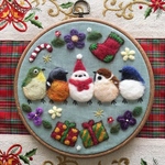  (※大サイズ)  小鳥たちのクリスマスパーティー   壁掛け