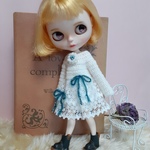 ネオブライスアウトフィット♡スノーホワイトニットワンピースとミニブローチ