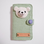 【c様オーダー品】くまの手帳型スマホケース＊ミントグリーン＊