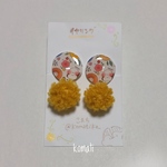 イヤリング＊小鳥のかくれんぼ・黄