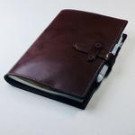 【手縫】ほぼ日手帳day-freeカズンA5用チョコ色本革カバー