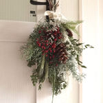 kiina様専用＊特大 47x30cm いい香り生葉＆パンパスグラス Ｘｍａｓ スワッグ フレッシュ＊ドライフラワー クリスマス ブーケ