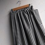 ポリエステル＆綿混ニットボーダーストライプスカートフリーサイズ秋